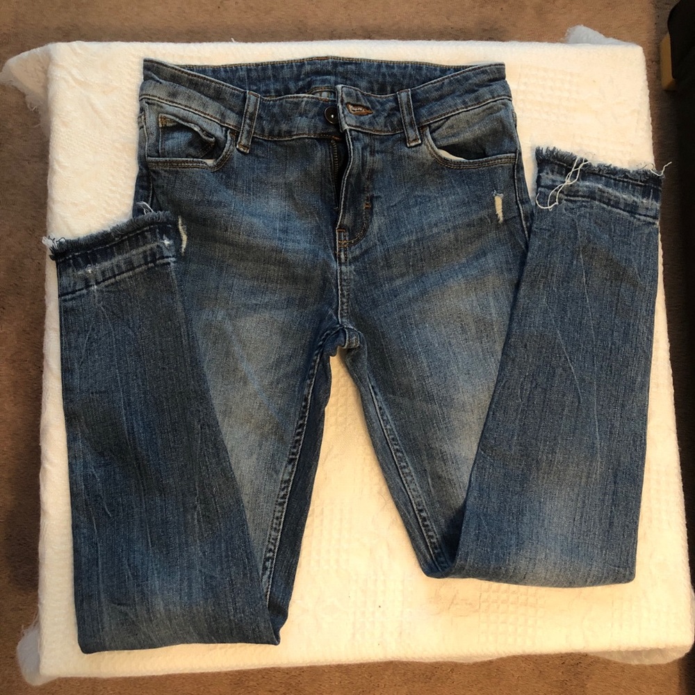ZARA distressed wash jeans